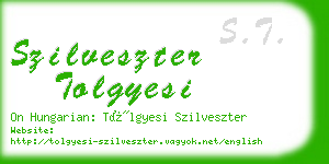 szilveszter tolgyesi business card